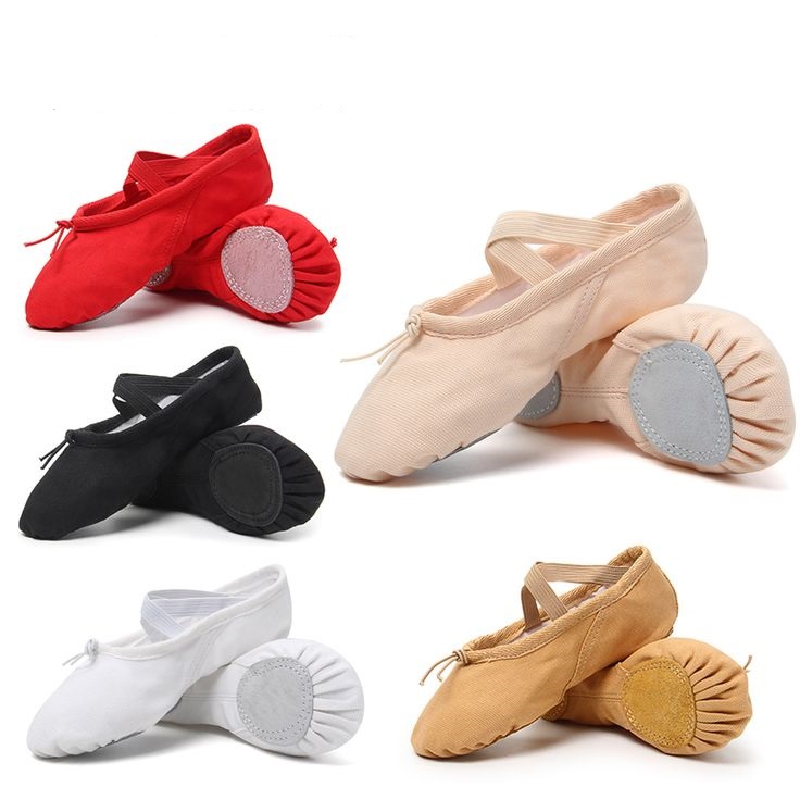 Leather/Canvas Ballet Slippers